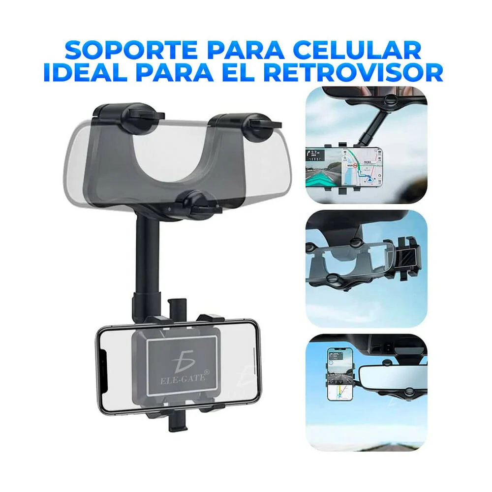 Soporte universal de celular con brazo sujetador para espejo retrovis…