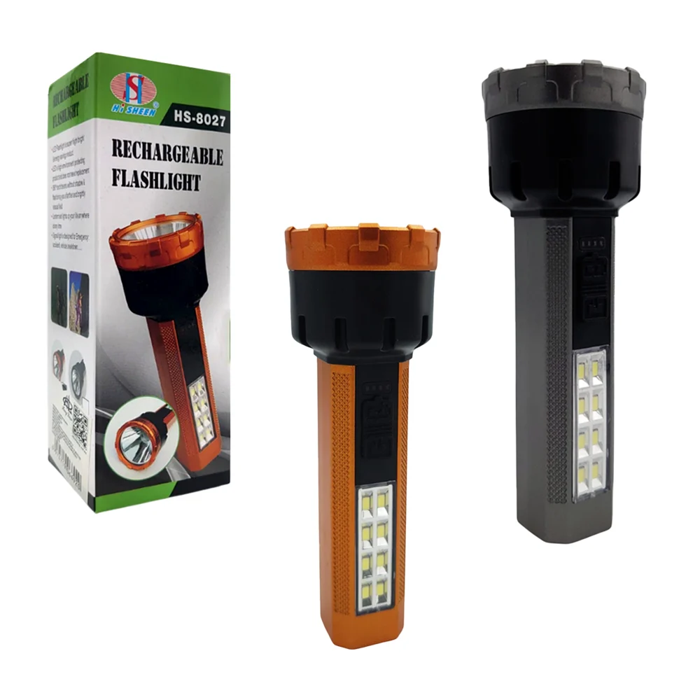Linterna de mano recargable con luz led lateral, 4 modos de iluminaci…