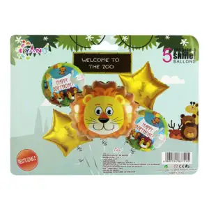 Set 5 pzas globos león hw-374-1