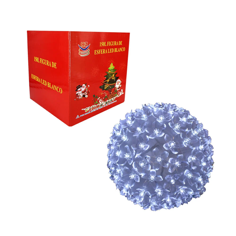 Esfera flor de cerezo 150 luces navideñas en color blanco / hz8039b