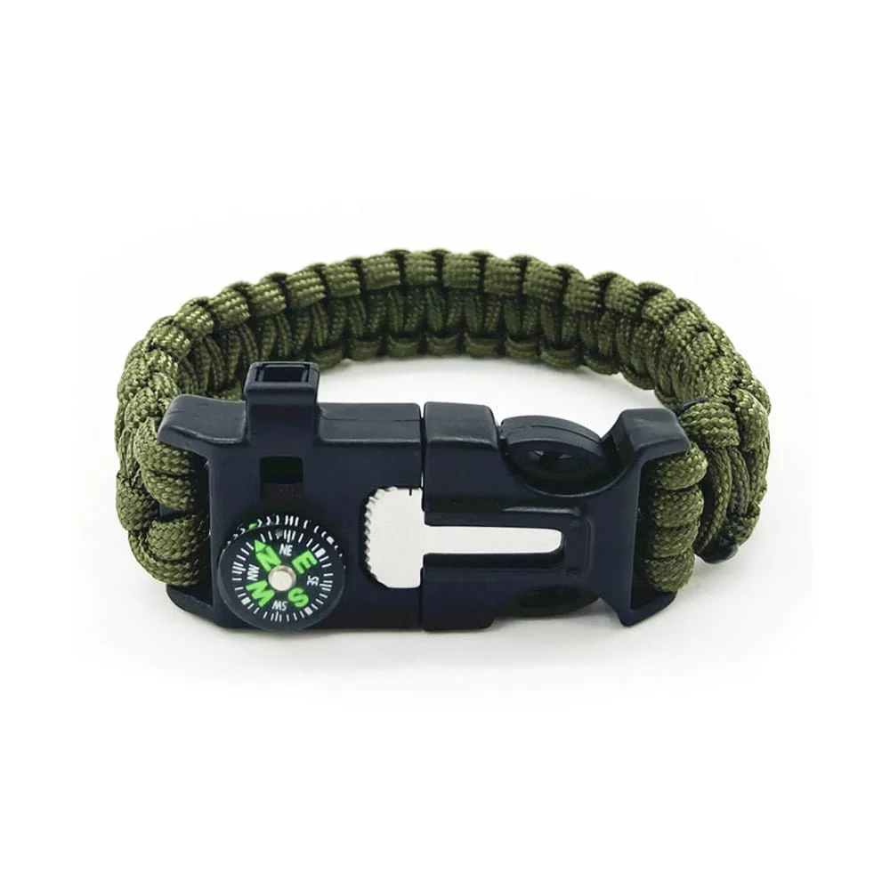 Pulsera de cuerda tipo táctica con brújula y navaja, variedad de colo…