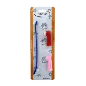 Kit cepillo doble para dientes de mascota + 2 repuestos AX13252