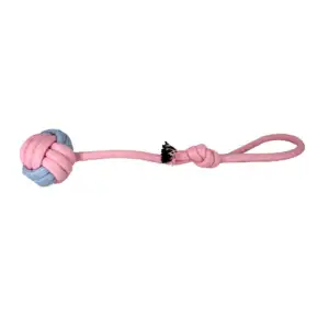 Juguete para perro, bola tejida con jaladera jr1177