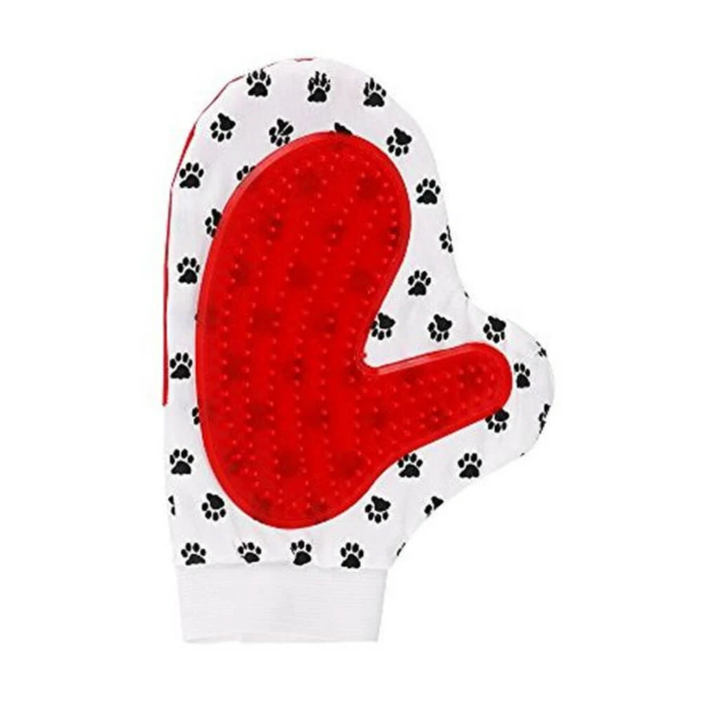 Guante cepillo removedor con diseño de huellas para pelo de mascota /…
