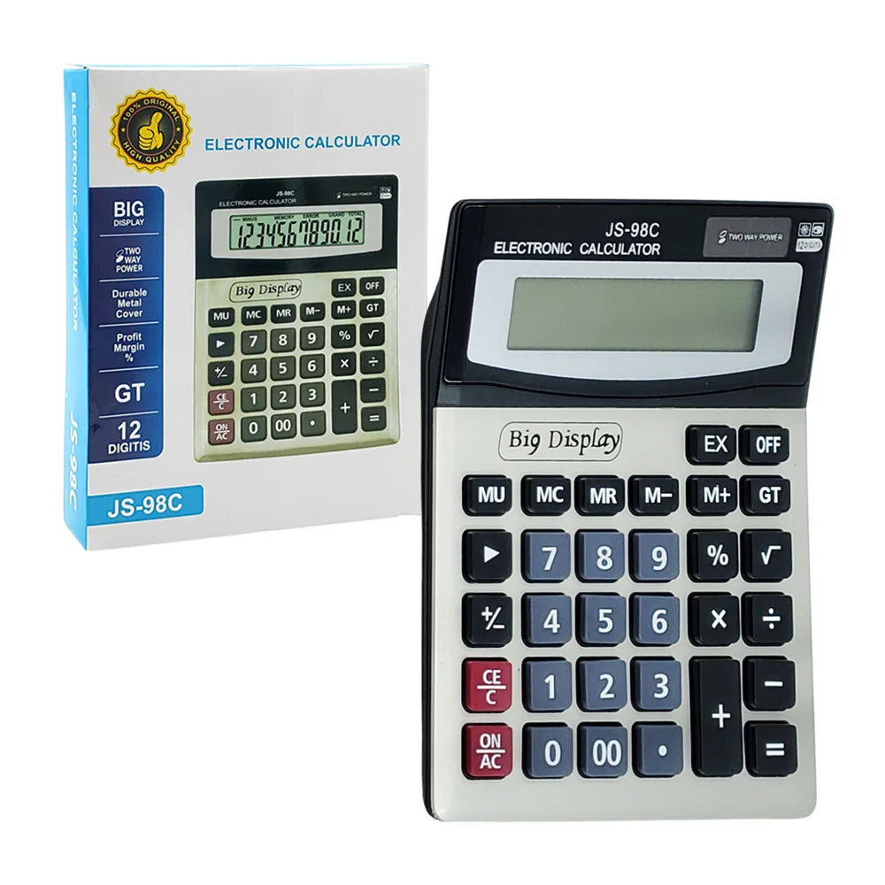 Calculadora electrónica grande 12 dígitos con funciones básicas / js-…