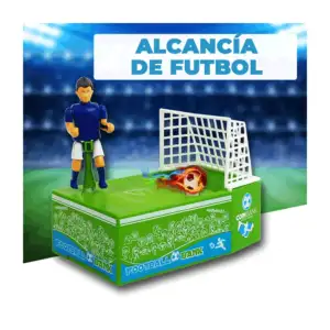 Alcancía de juguete en forma de campo de fútbol con muñeco móvil / ju…