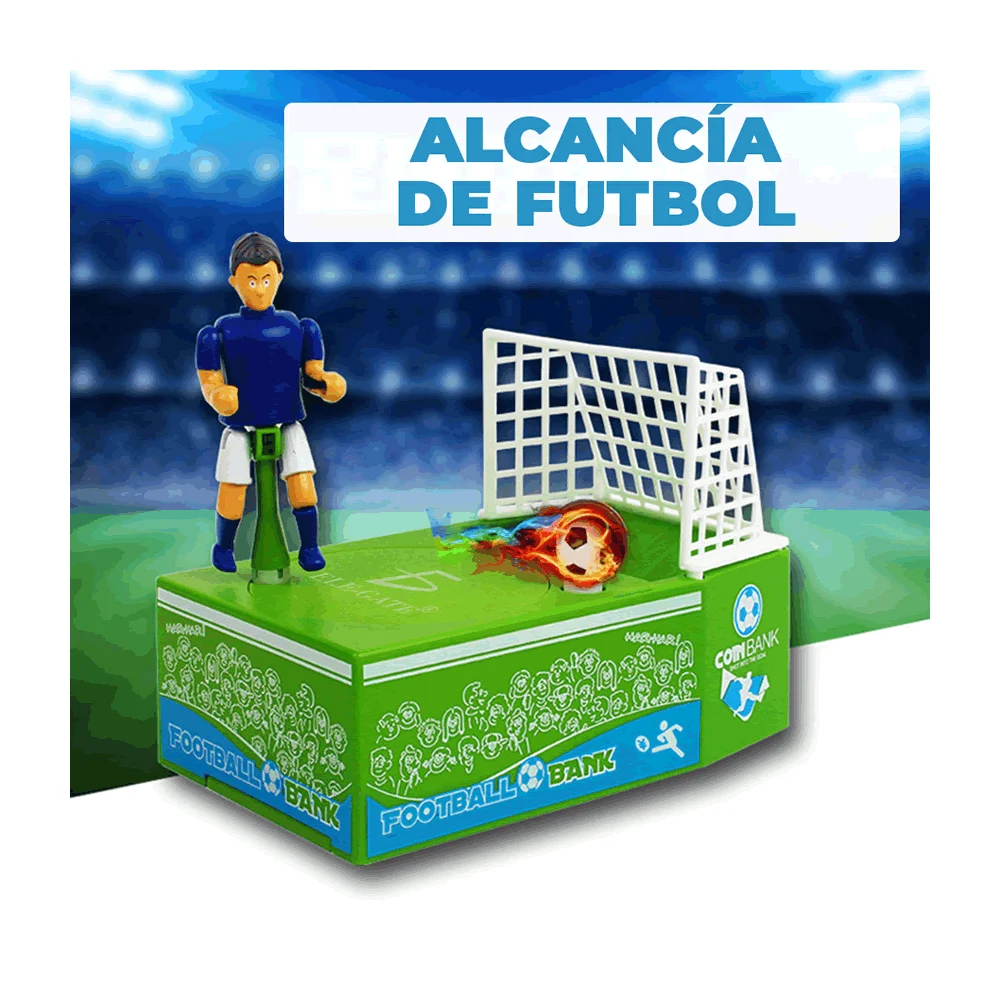 Alcancía de juguete en forma de campo de fútbol con muñeco móvil / ju…