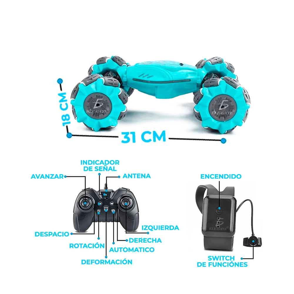 Carro deformable a control remoto y pulsera inductiva, variedad de co…