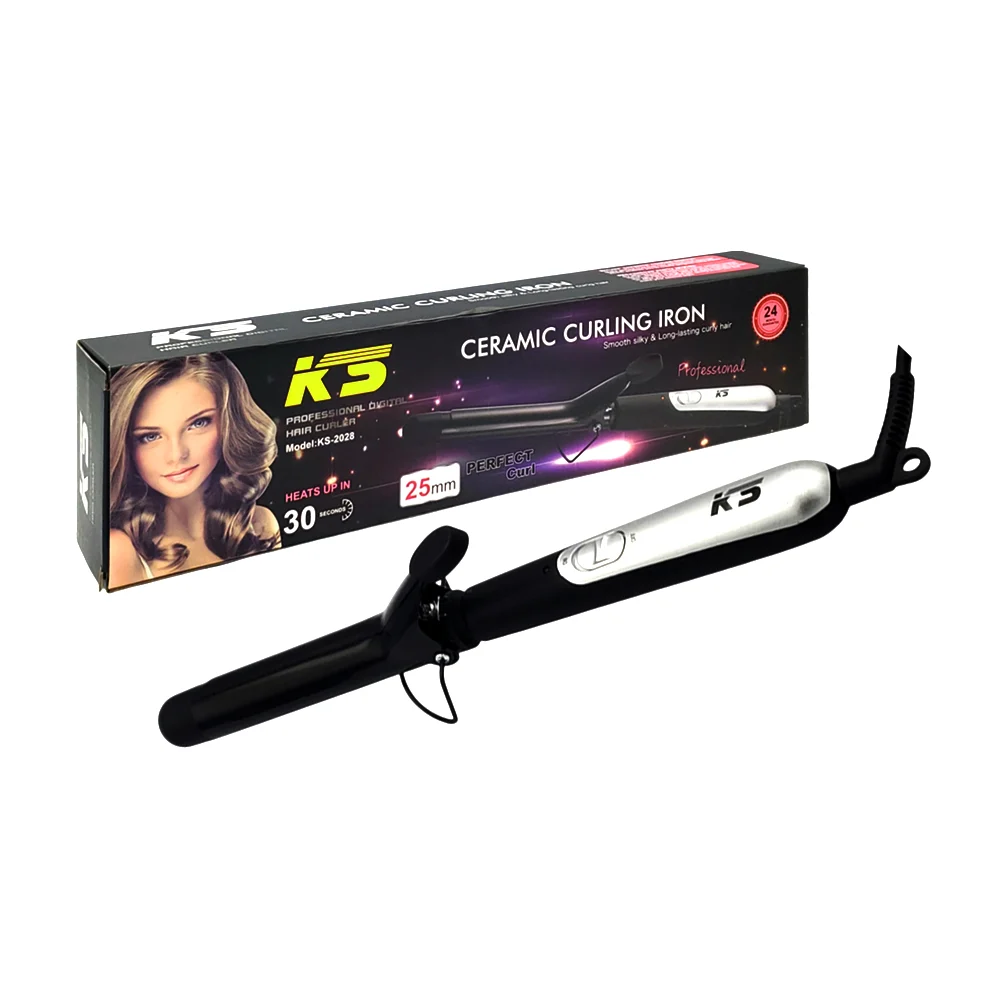 Rizadora ks de ceramica para rizos profesionales, cable 360 / ks-2028
