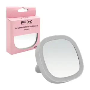 Espejo cuadrado portatil fx chico con luz led para maquillaje, 8.5cm …