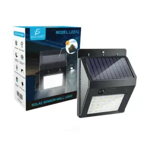 Lámpara led solar con reflector exterior para jardín sensor luz led.12