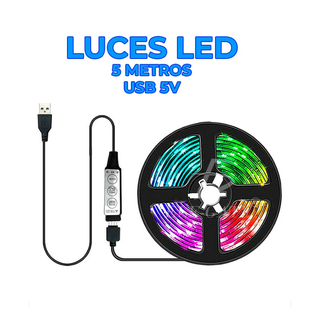 Tira de luces led rgb de 5 metros, con alimentación usb a 5v / led.44…
