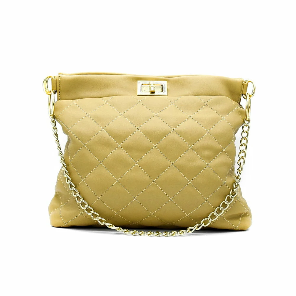 Bolsa de dama con sujetador de cadena, diseño de rombos cosidos y det…