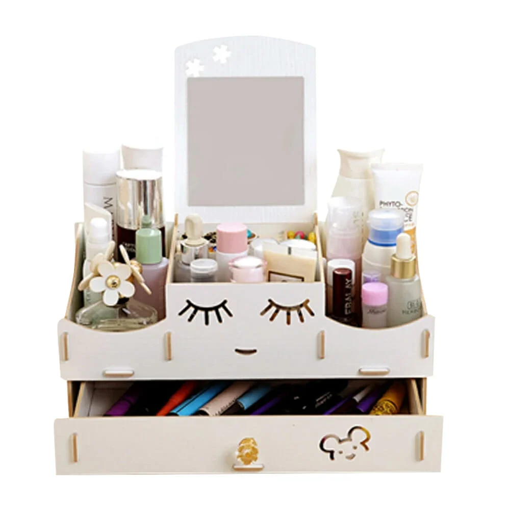 Organizador multifuncional de madera con 4 compartimientos / lu723