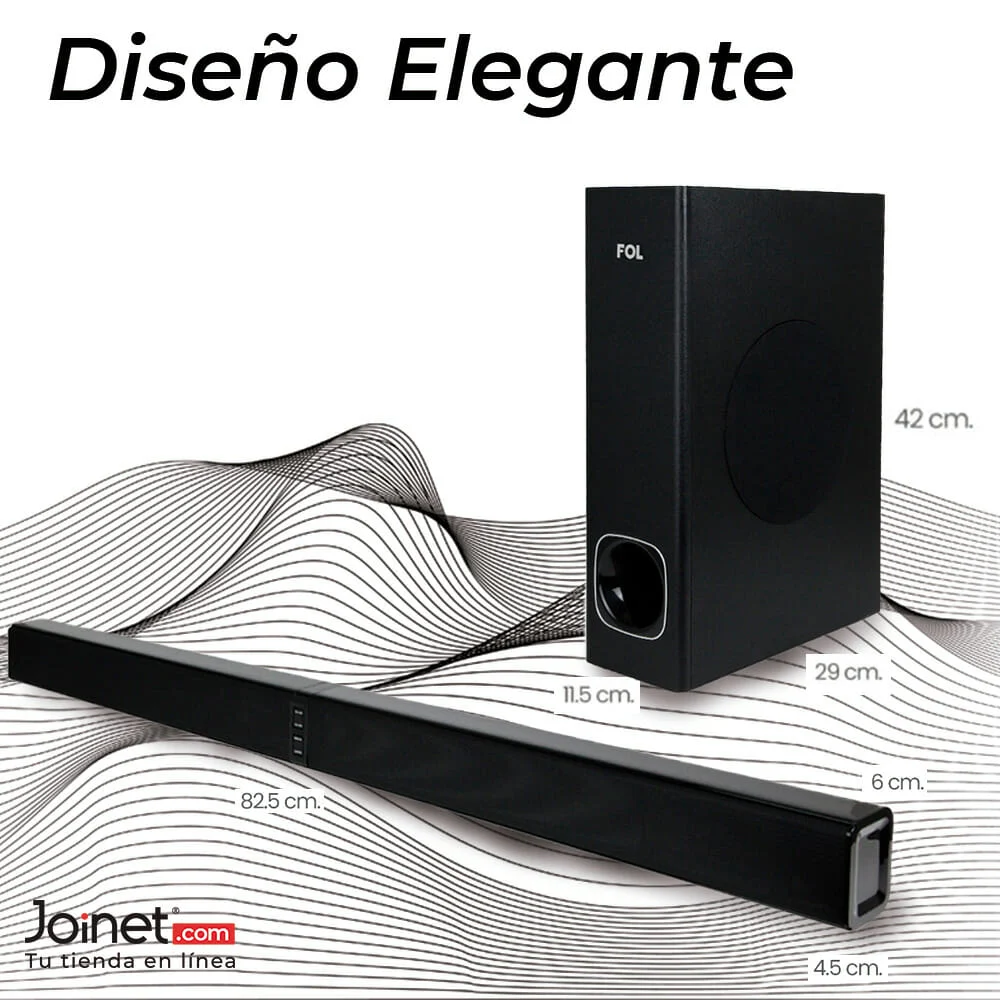 Barra de sonido fol con bluetooth, radio fm, puerto usb, tf y aux 5.2…