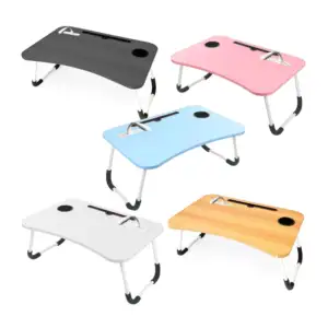 Mesa plegable para laptop con portavaso, puertos usb + lámpara, color…