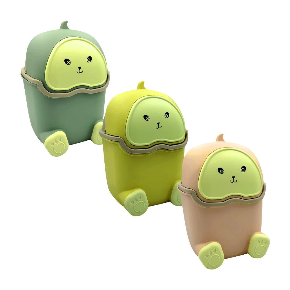 Bote de plástico chico para basura de escritorio con forma de animal …