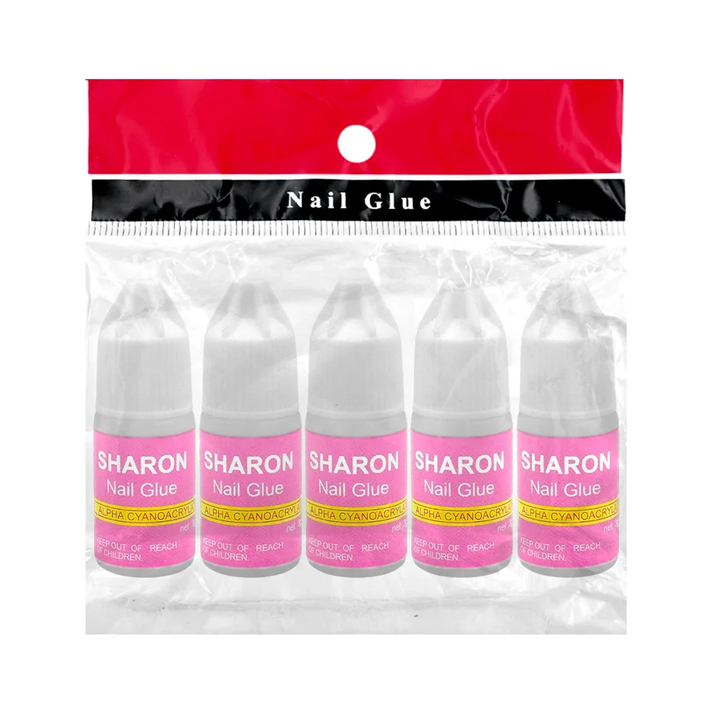 Paquete con 5 mini botes de pegamento para uñas. 5x3g / nail glue / s…
