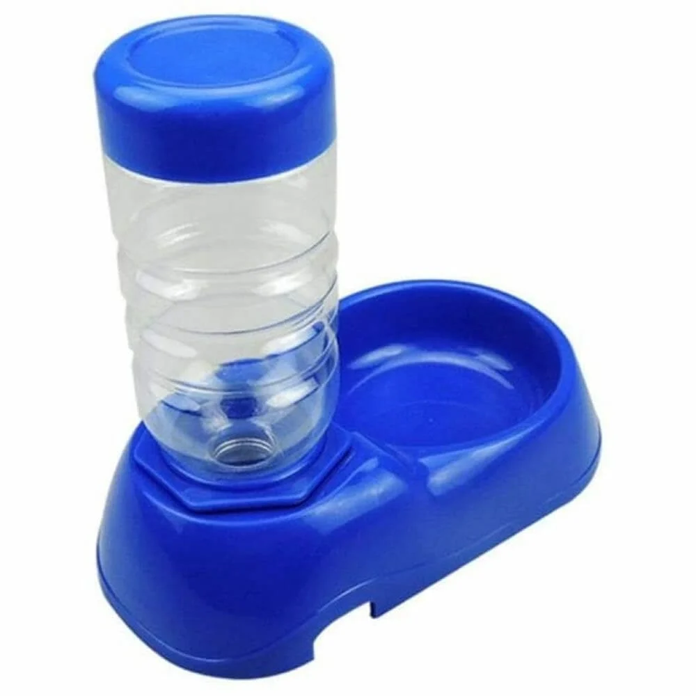 Plato redondo de plástico con botella dispensadora de agua para masco…