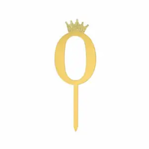 1pza Cake topper grande happy party en forma de número con corona par…