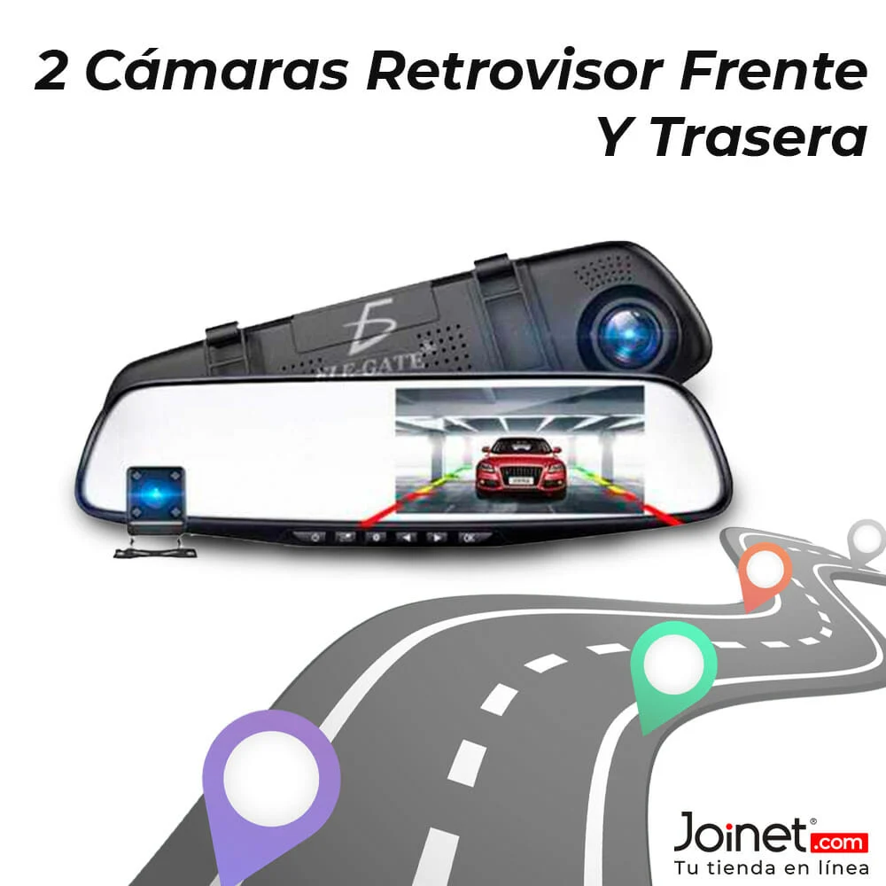 Kit de 2 cámaras para coche, adheribles en el retrovisor, con varieda…