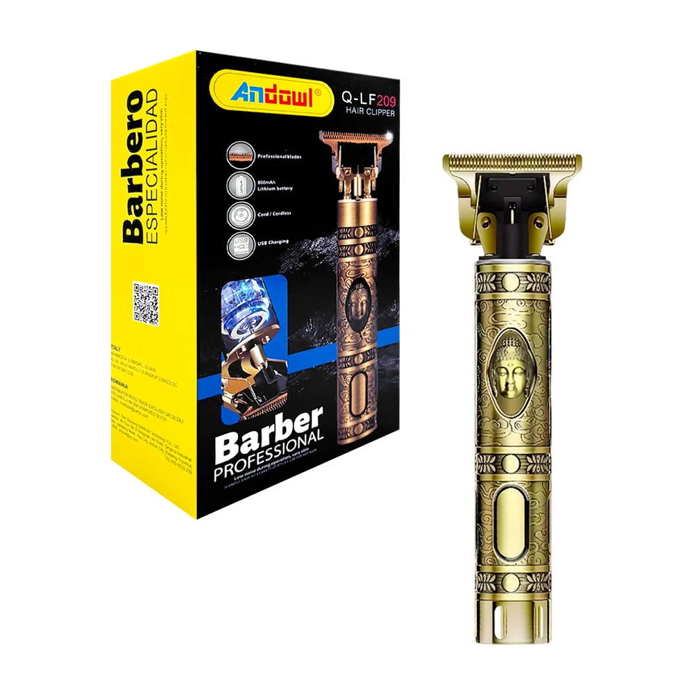 Rasuradora metálica con relieve de buda, recargable + accesorios / q-…