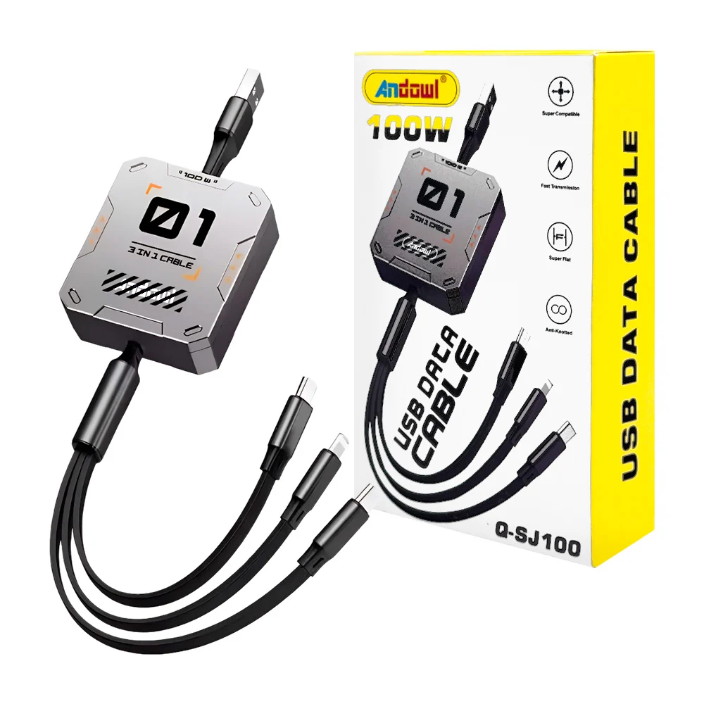 Cable de datos usb con extensión v8, tipo-c y lighting, transferencia…