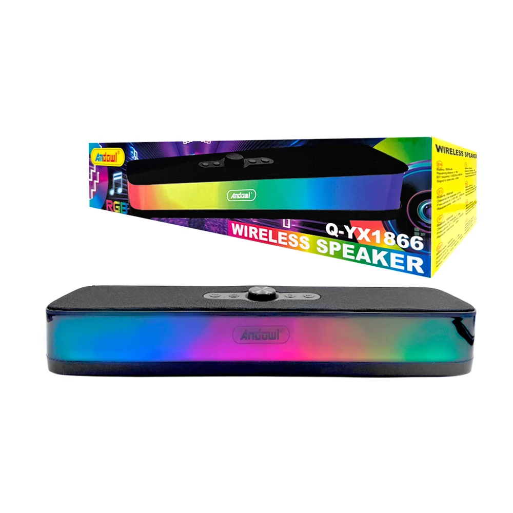 Barra de sonido conexión inalámbrica, perilla de sonido, luz rgb / q-…