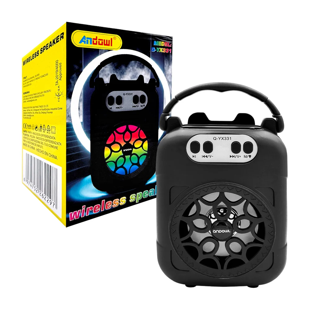 Mini bocina inalámbrica con luz rgb y soporte para el celular, color …
