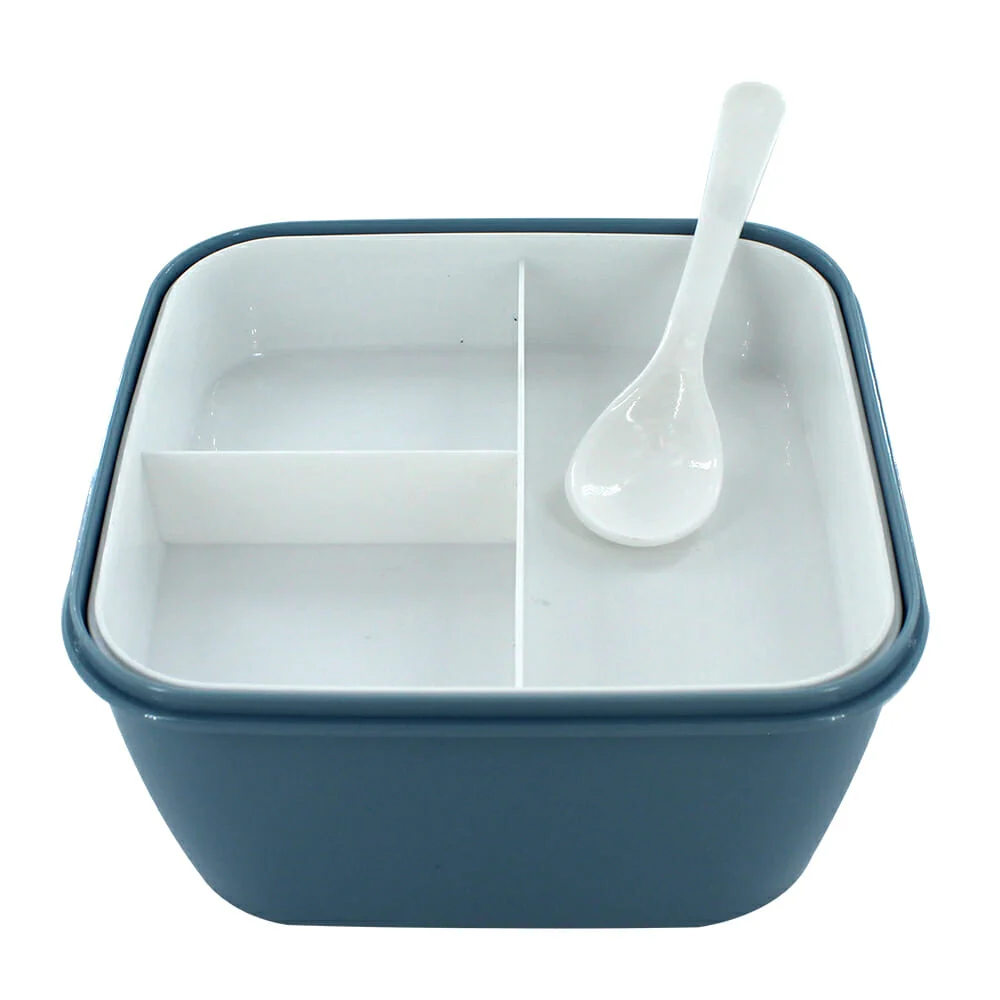 Tupper de plástico lunch box con 3 compartimentos + cuchara / mu-rpc9…