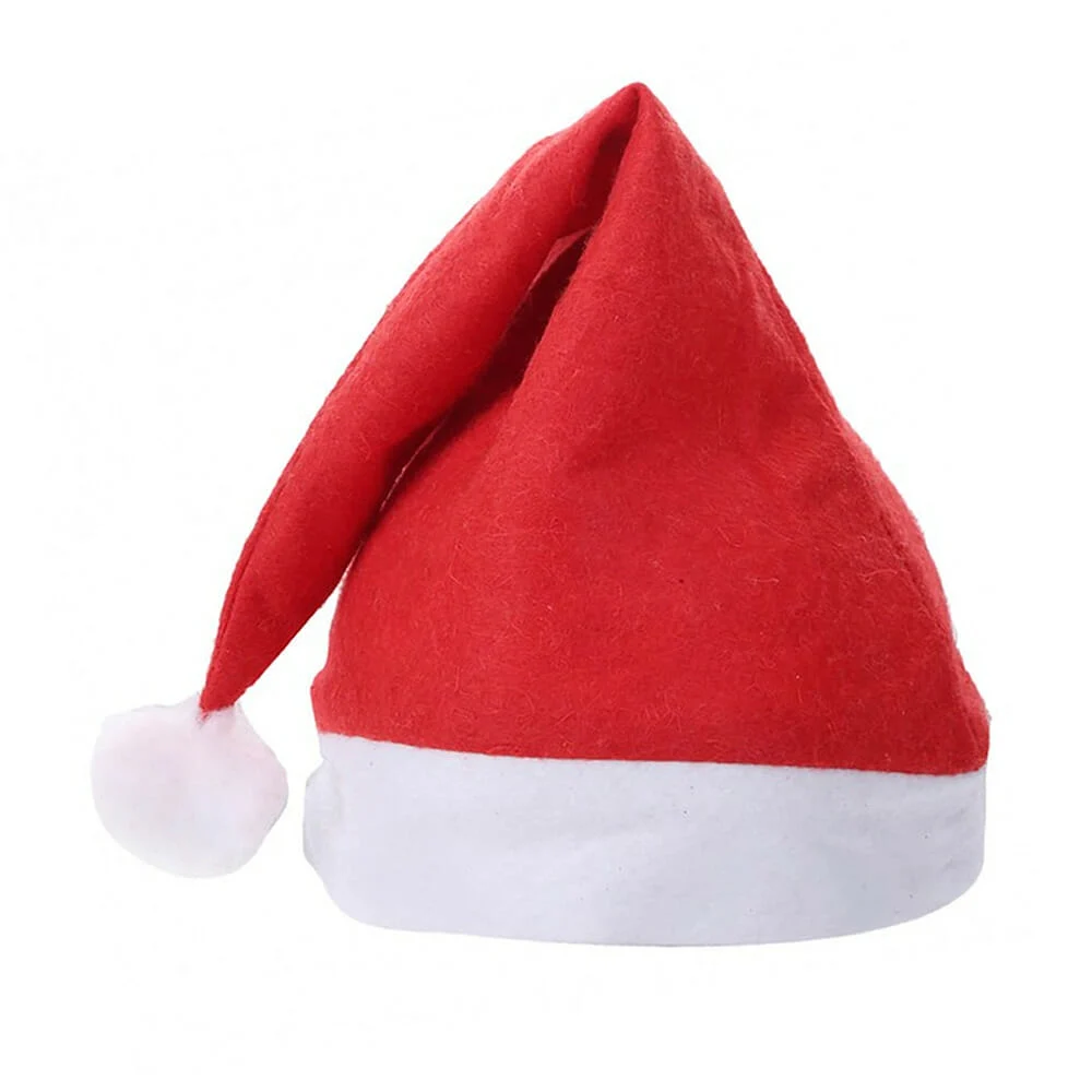 1pza Gorro navideño liso de santa claus con punta de pompón / isa-sd-…