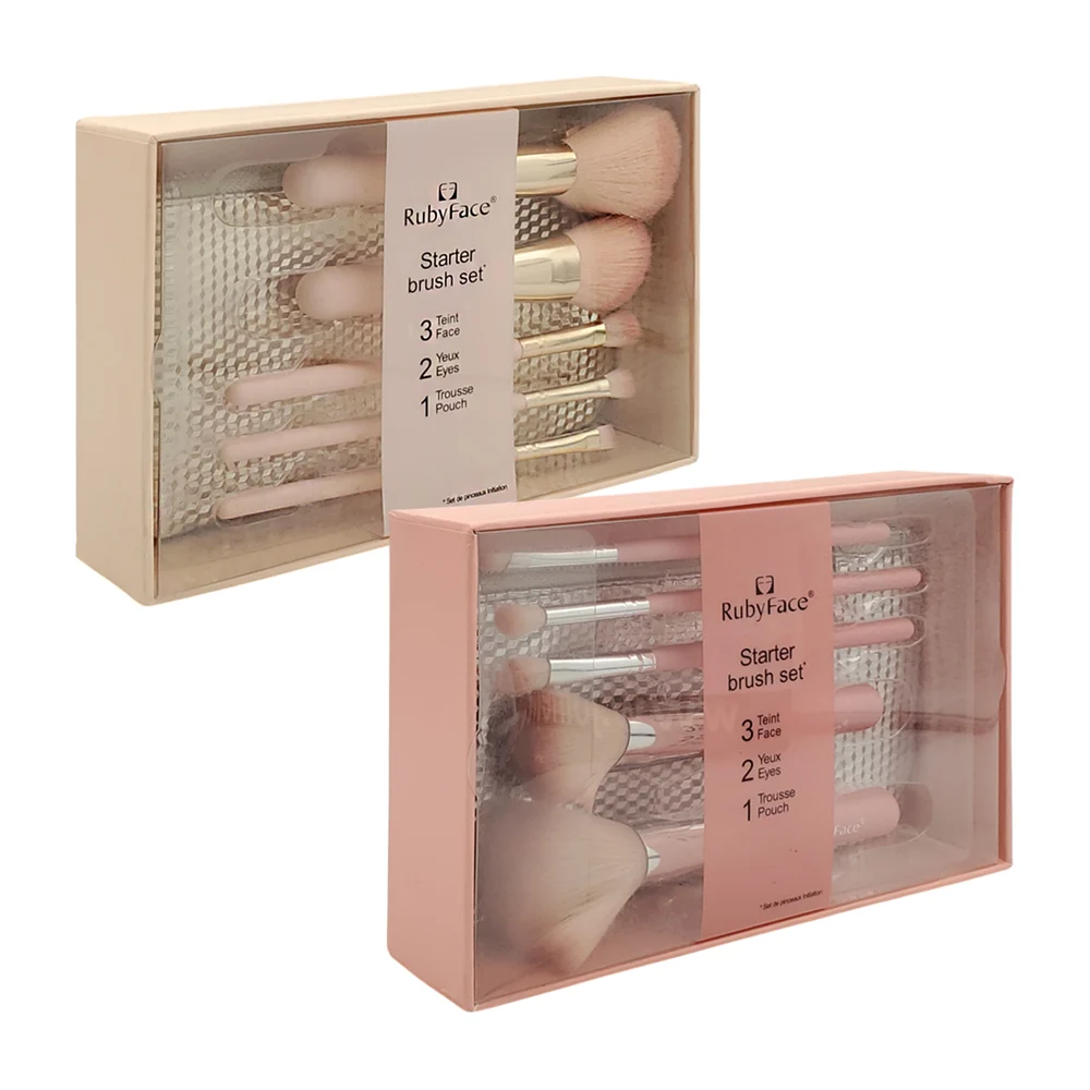 Kit con 5 brochas de diversos tamaños para maquillaje + cosmetiquera …