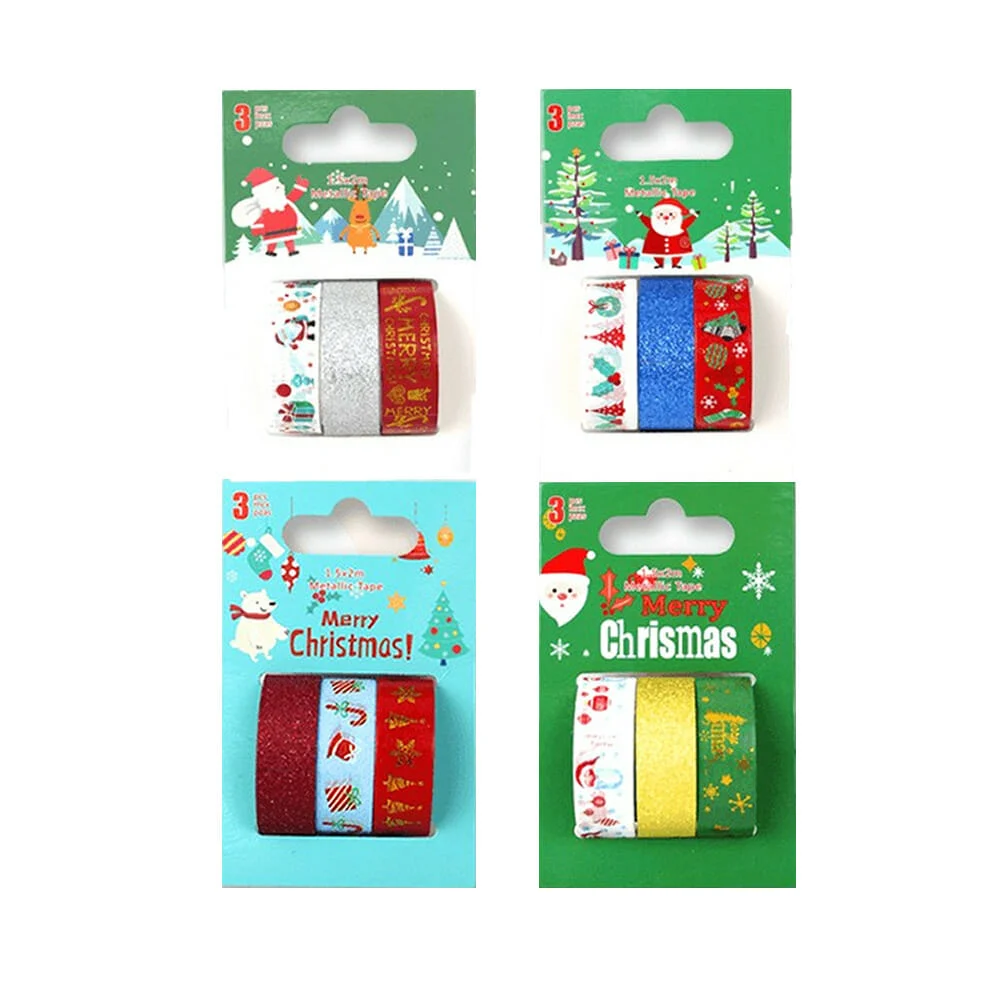Blíster de 3 cintas con diseño navideño 2m, variedad de diseños / mer…