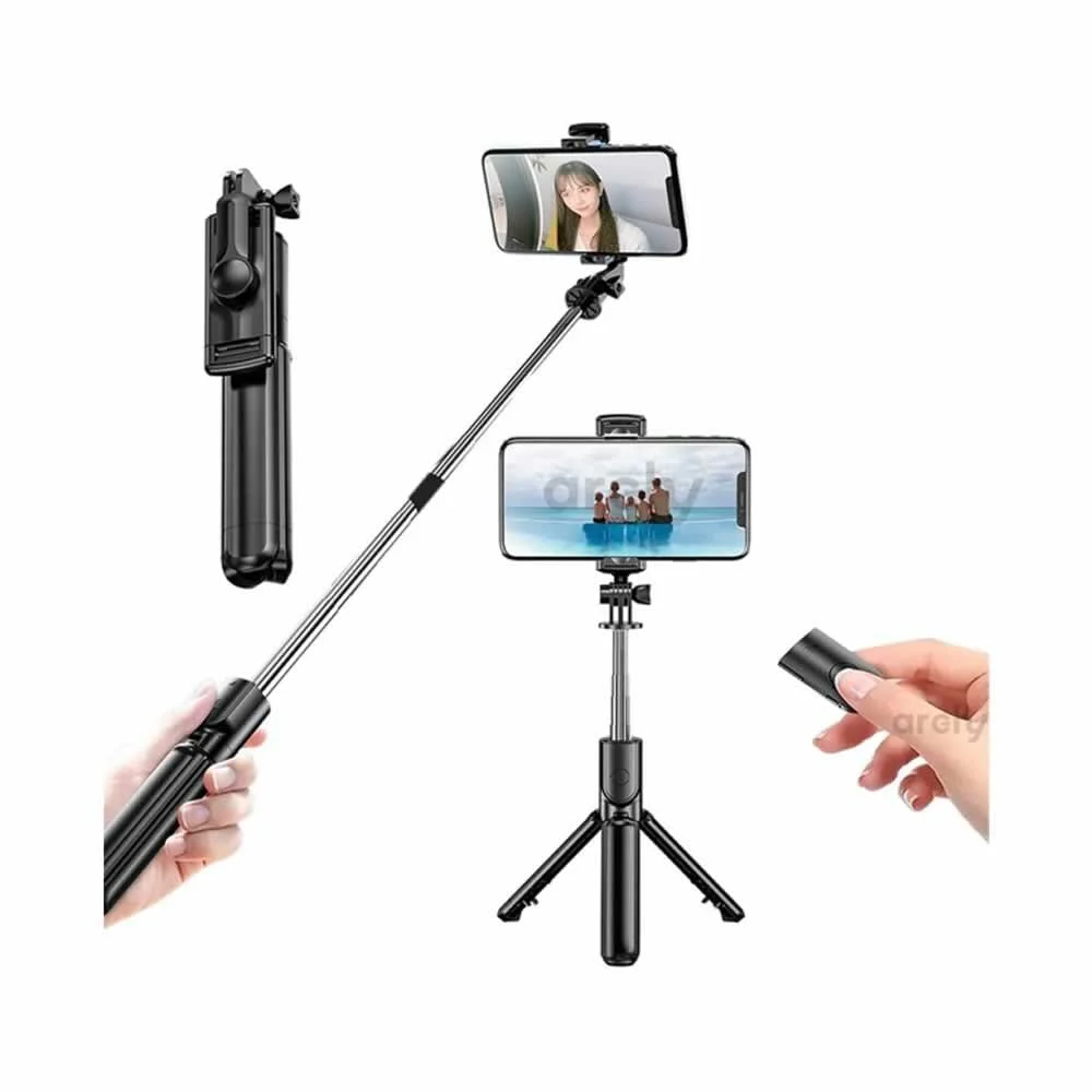 Bastón / tripie selfie stick plegable con luz led q03s led152