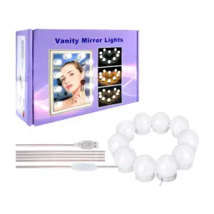 Serie de 10 focos led para espejo de tocador / vanity mirror lights /…