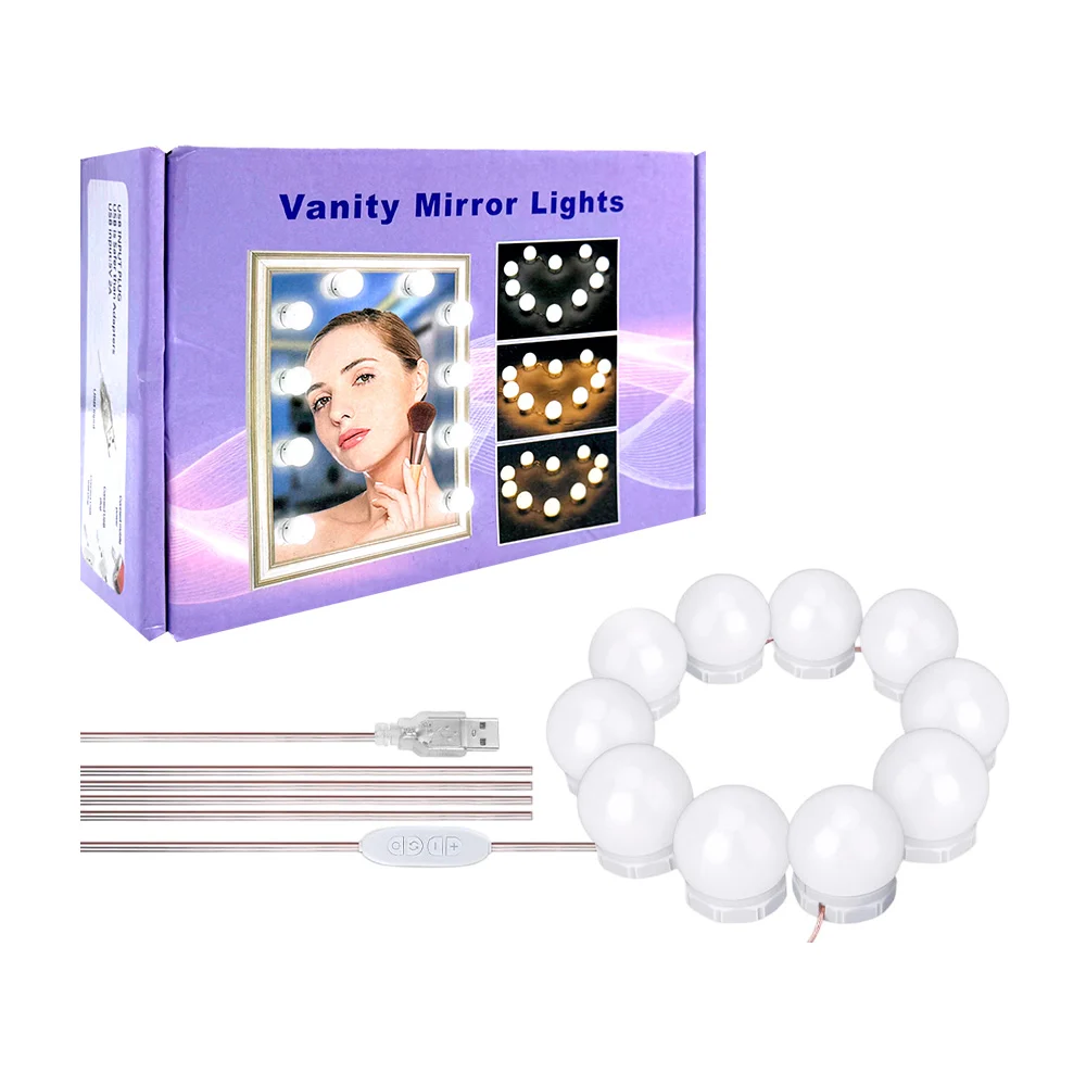 Serie de 10 focos led para espejo de tocador / vanity mirror lights /…