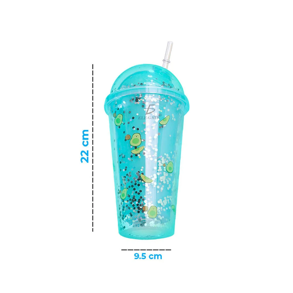 Vaso térmico de acrílico con diseño de aguacate  