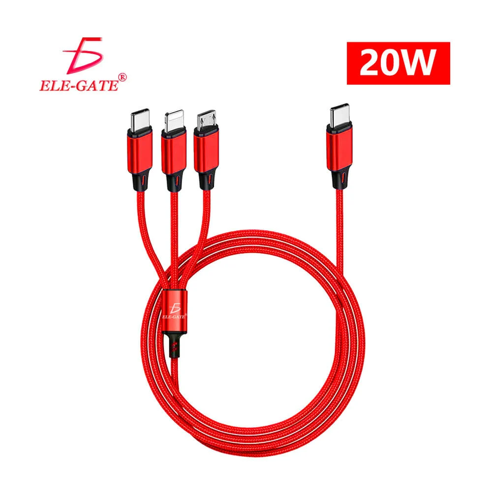 Cable de carga rápida tipo c a lightning, tipo c y micro v8 wi.165