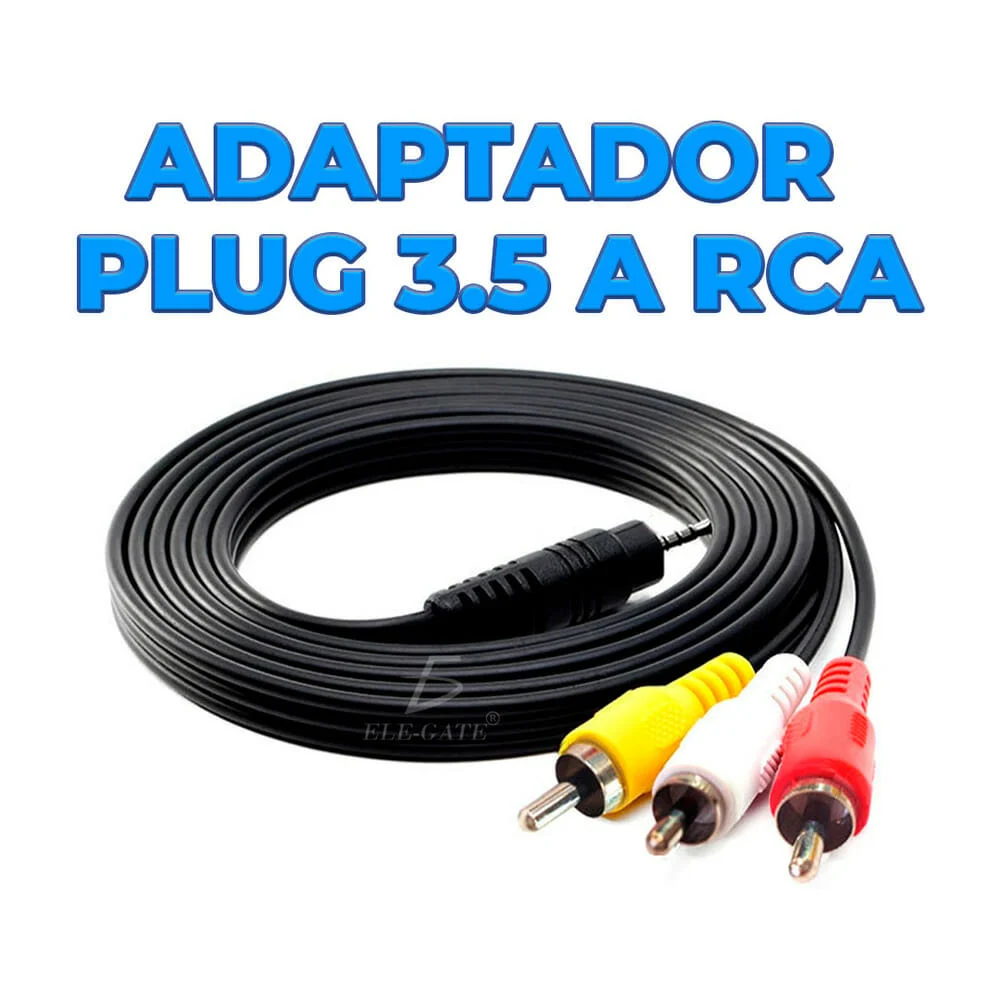 Cable auxiliar 3.5mm para audio y video ele-gate de 1.5 metros con sa…