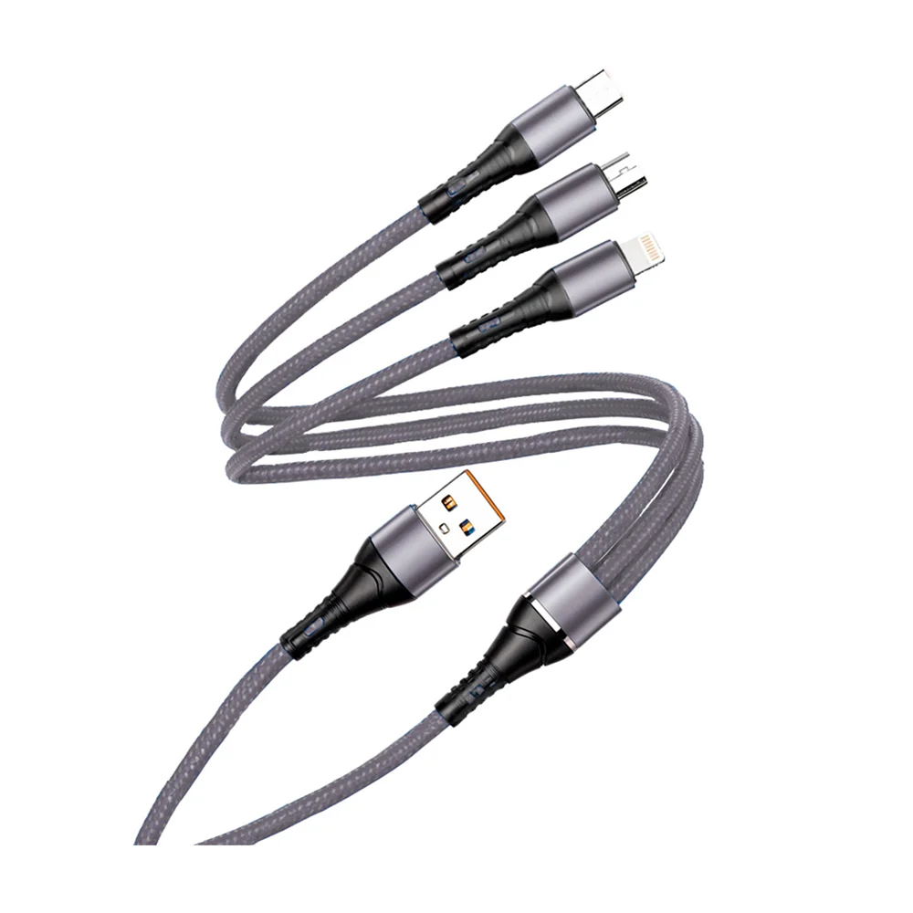 Cable usb 3 en 1 de alta velocidad con entradas tipo c, lighting y v8…