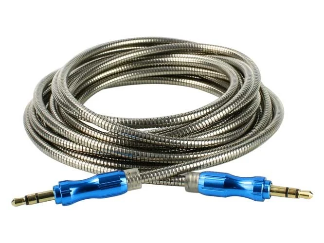 Cable Auxiliar Audio 3.5 Metálico 3 Metros
