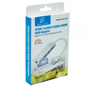 Hub de 3 entradas, usb 2.0, entrada lan para windows o mac, multifunc…