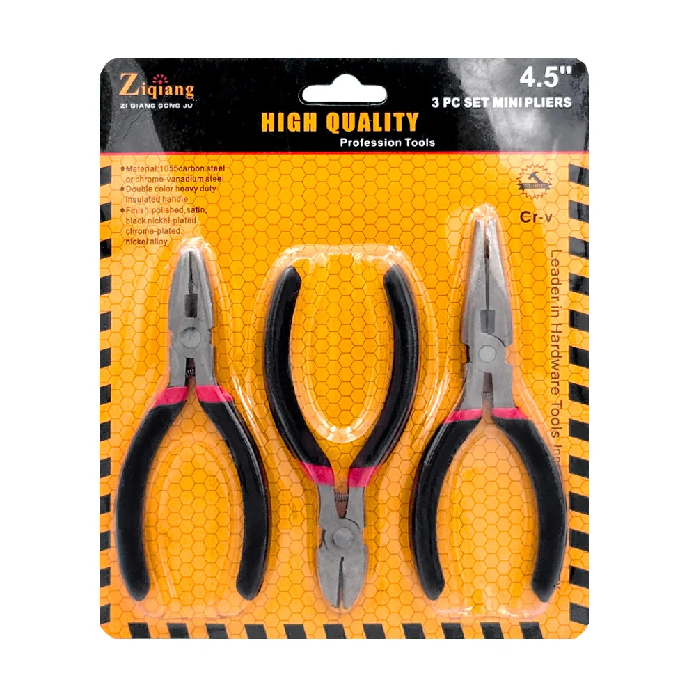 Blíster de 3 pinzas de corte de 4.5 pulgadas con mango antiderrapante…