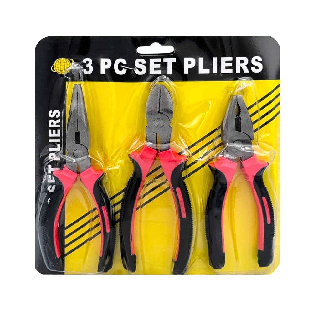 Blíster de 3 pinzas de corte con mango antiderrapante / 3pc set plier…