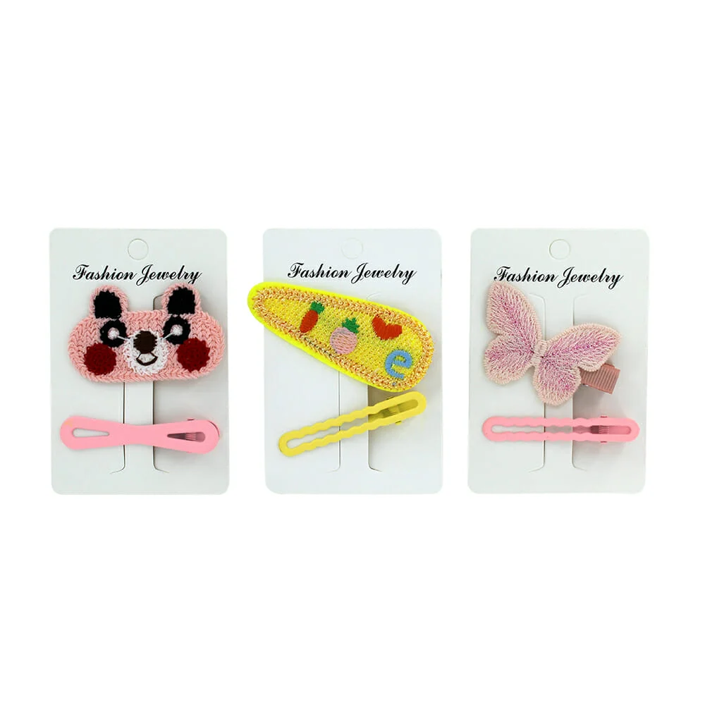 Blíster 2 broches con diseño de tejido o bordado para el cabello, var…