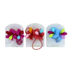 Blíster 2 ligas o donas para el cabello con decoración de flor, varie…