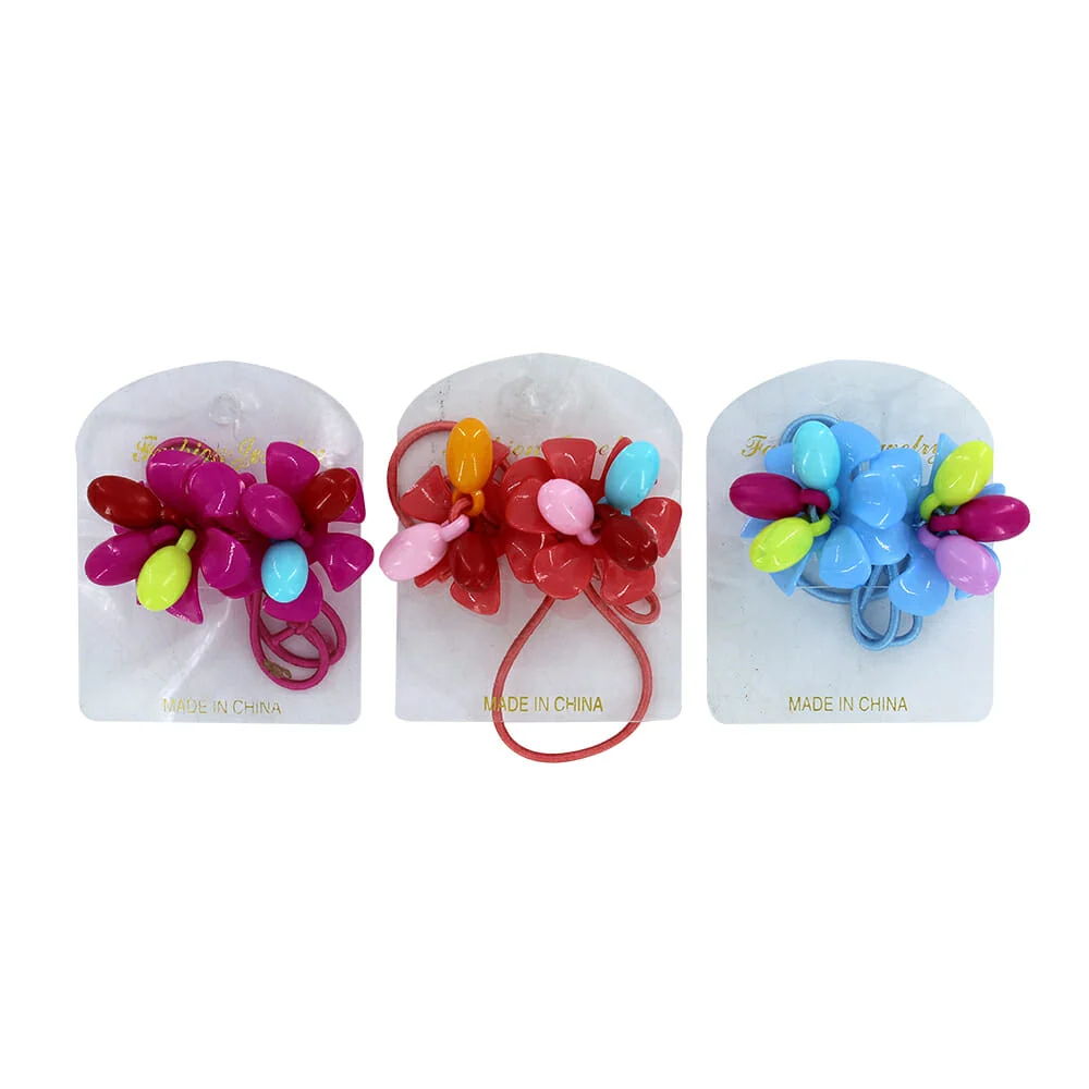 Blíster 2 ligas o donas para el cabello con decoración de flor, varie…