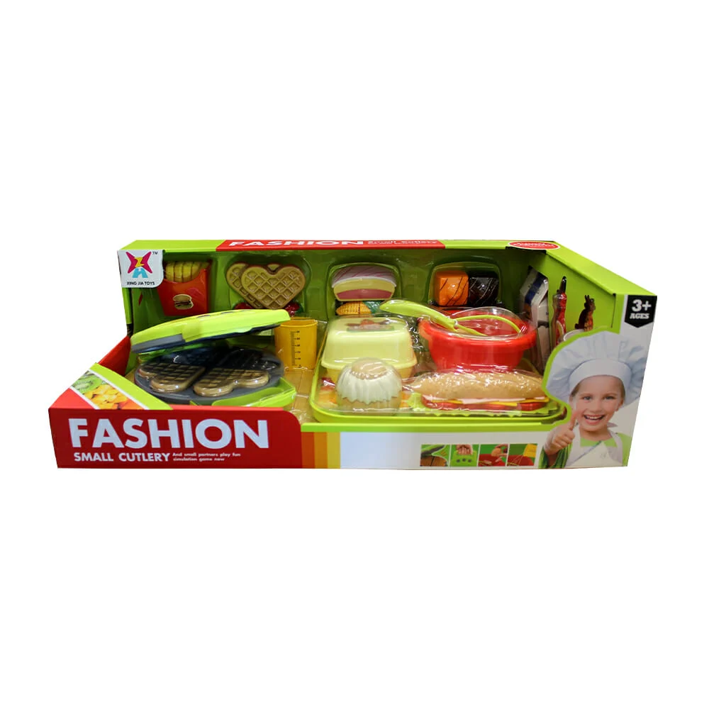 Set de cocina mini chef con alimentos, waflera y variedad de utensili…