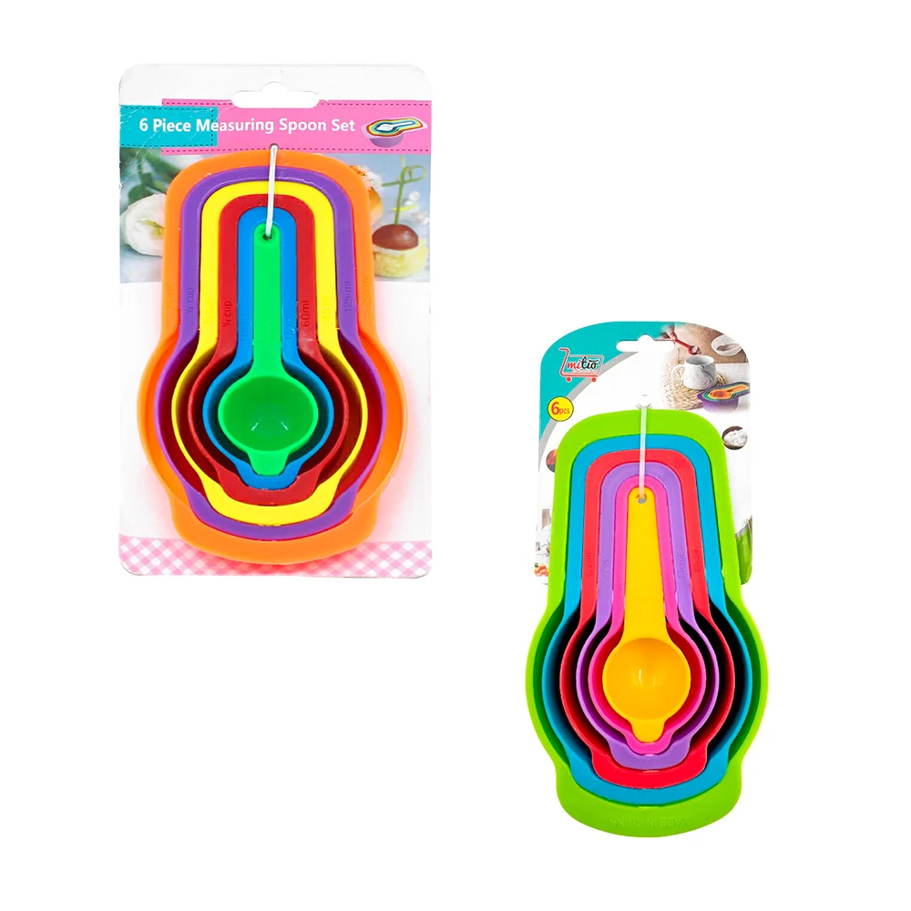 Paquete con 6 cucharas medidoras de plástico, variedad de colores / g…