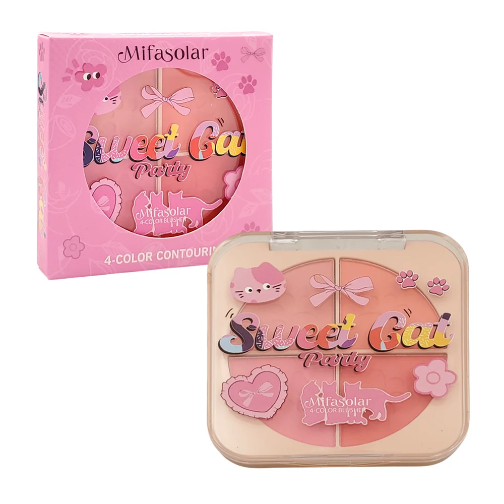Paleta con 4 tonos de blush con estampado de garrita, surtido / yt988…